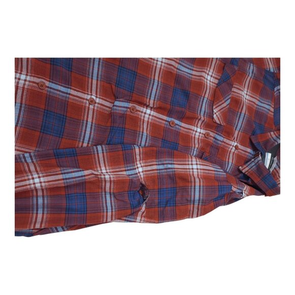 Columbia Mens Long Sleeve Plaid Shirt L/G Back Vented Sun Protection Lightweight - Picture 11 of 13